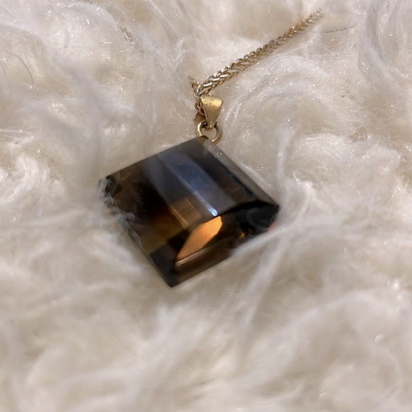 Genuine Vintage Smoky Topaz Pendant Charm - Picture 1 of 9